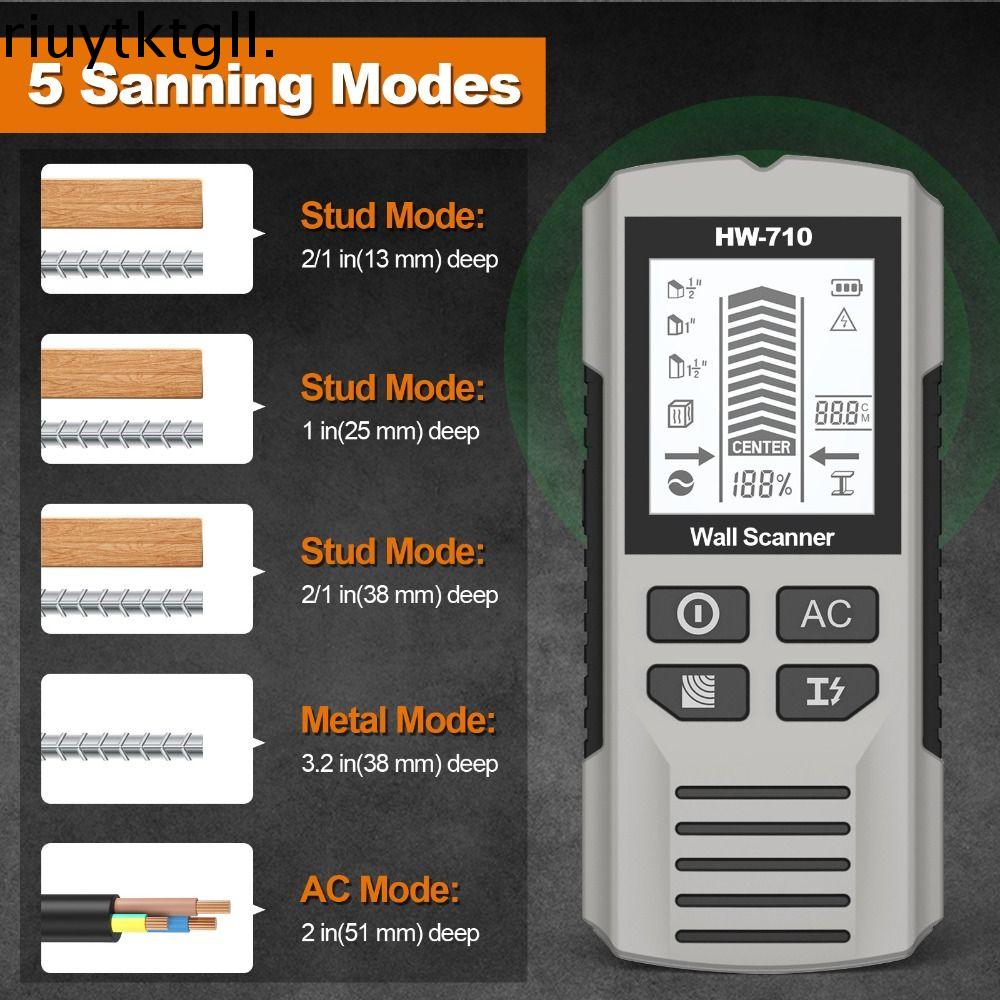 RIUYT High Accuracy Stud Finder 6-in-1 Accurately Locate Handheld Metal Detector Professional Efficiently Setect Smart Stud Locator Home Improvement
