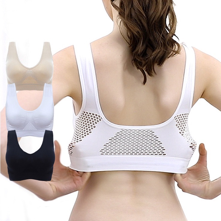 Bra Women Sport Bra Breathable gymnastic bra Hollow Out Padded Sports Bra S6