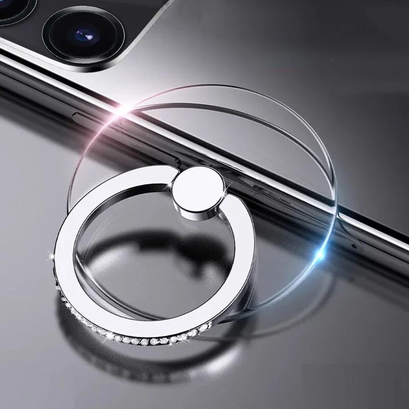 Hot Transparent Finger Ring Holder Diamond Ring Phone Stand Holder for Cellphone Finger Grip Rotatable Phone Support Mount Accessory