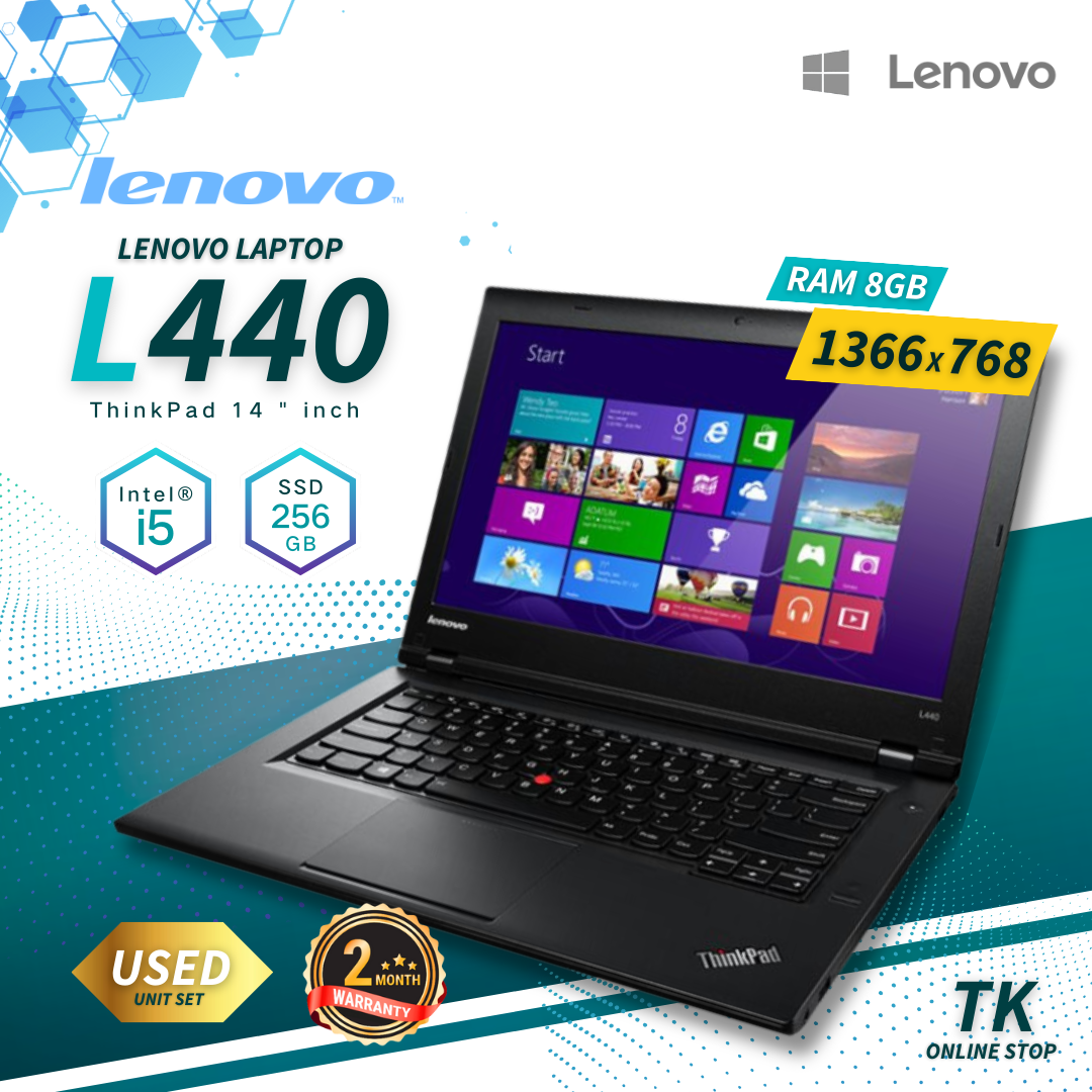 Lenovo Laptop L440 ThinkPad 14 " inch Intel  Core i5 4th Gen / Ram 8GB & SSD 256GB used