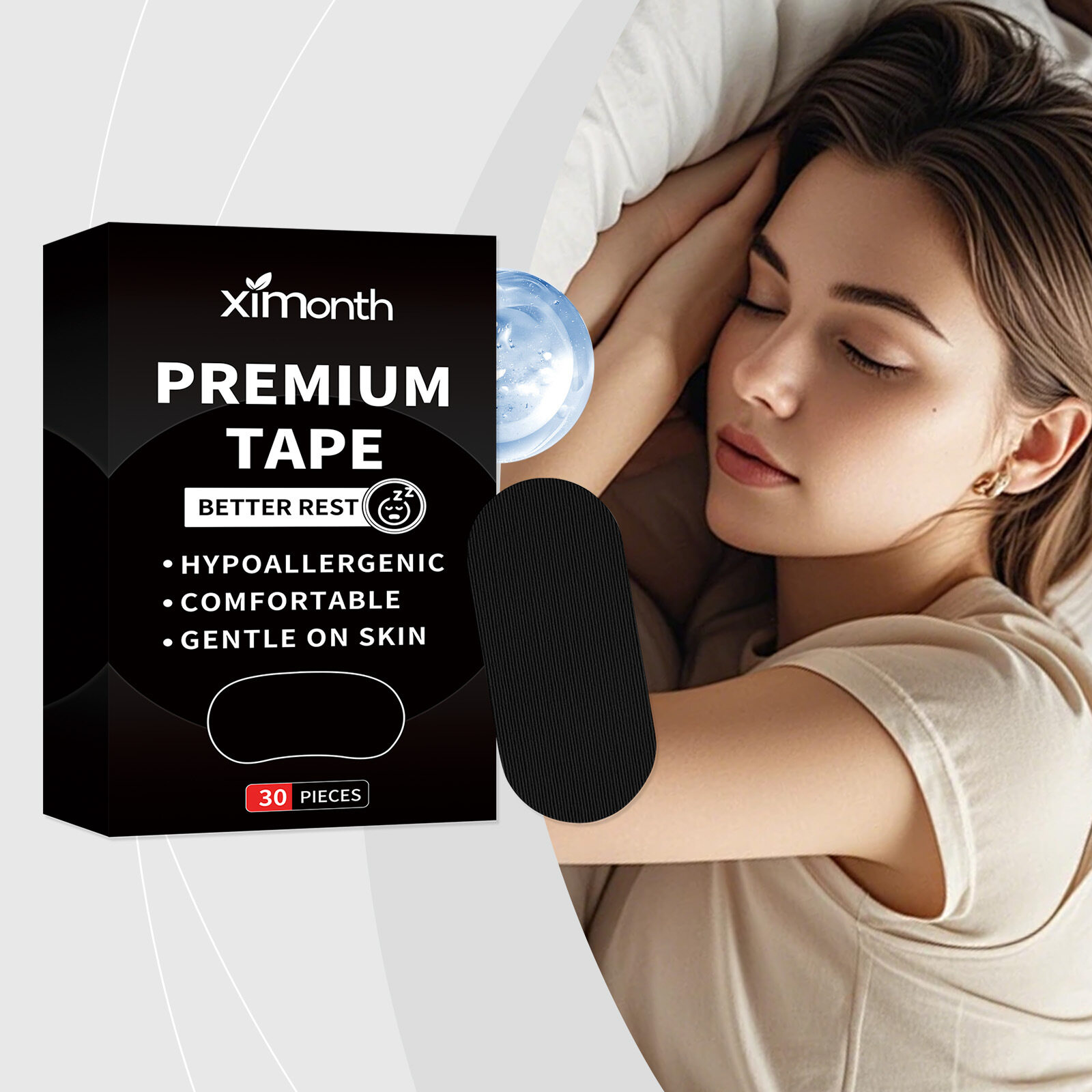 XiMonth Mouth Tape sleeping Nasal Strips Sleep Anti Snoring Best Breathing Improved Sleeping Snoring Relief  Mouth Tape Sleeping Keep Mouth Close Prevent Snoring Gentle Sleep Strip Home Travel Mouth T